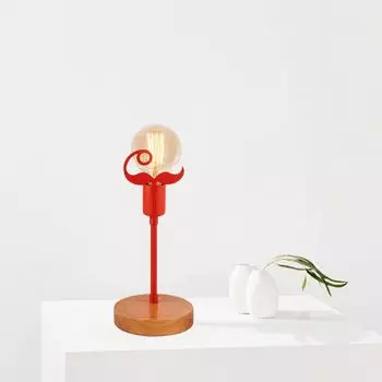 Opviq, Beami- Beami NTD, орех, красный, настольные лампы, 15 х 15 см, металлический корпус, коричневый