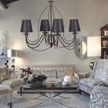 Opviq, Berfin- Berfin 4 L Siyah Siyah AbajurluSTL, Цветная люстра, металлический корпус, мультиколор