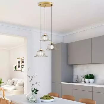 Opviq, BOEY- BOEYFLG, блестящий, золото, люстра, 62 x 62 x 121 см, металлический корпус