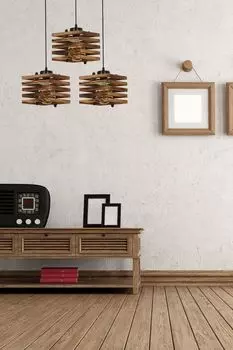 Opviq, Cara- Cara ahap 3 l sral yank sarktLUN, коричневый, люстра, деревянный корпус