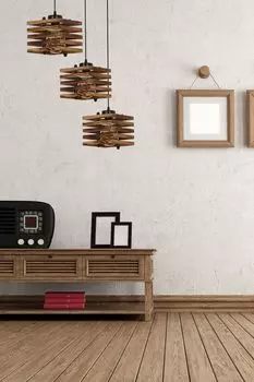 Opviq, Cara- Cara ahap 3 l tepsili yank sarktLUN, коричневый, люстра, деревянный корпус