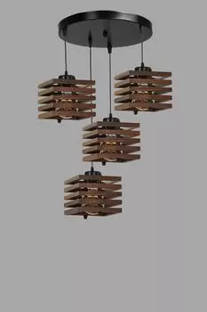 Opviq, Cara- Cara ahap 4 l tepsili ceviz sarktLUN, коричневый, люстра, деревянный корпус