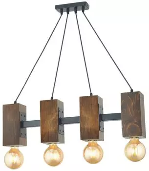 Opviq, Carina- Carina 4L Ceviz AvizeBCN, цвет орех, черный, люстра, 67 х 20 см, 100% граб