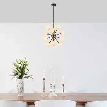 Opviq, Cavud- Cavud FLG, черный, люстра, 52 x 52 x 53 см, металлический корпус