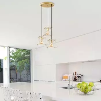 Opviq, COMAN- COMANFLG, блестящий, золото, люстра, 56 x 56 x 122 см, металлический корпус