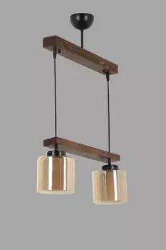 Opviq, David- David 2 li sral ceviz bal caml sarktLUN, винтаж, люстра, деревянный корпус