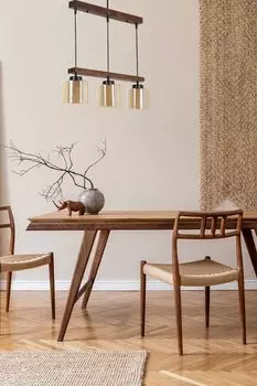 Opviq, David- David 3 l sral ceviz bal caml sarktLUN, винтаж, люстра, деревянный корпус