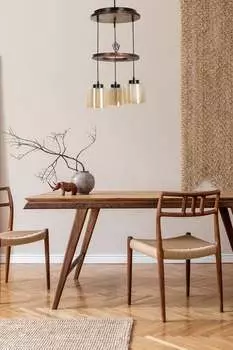 Opviq, David- David 3 l tepsili ceviz bal caml sarktLUN, винтаж, люстра, деревянный корпус