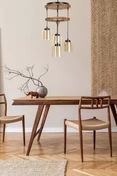 Opviq, David- David 4 l tepsili yank bal caml sarktLUN, винтаж, люстра, деревянный корпус