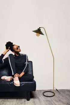 Opviq, Delta- Delta Eskitme Lambader Metal BalklLUN, Золотой, Черный, торшеры, металлический корпус