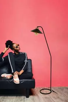 Opviq, Delta- Delta Siyah Lambader Metal BalklLUN, Черный, торшеры, металлический корпус