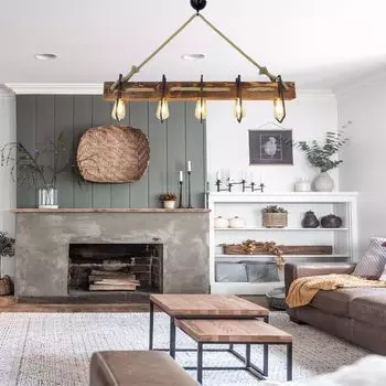 Opviq, Demir- Demir Ktk 3ALD, цвет орех, люстра, 100 х 16 х 72 см, 100% массив сосны, коричневый