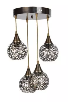 Opviq, Eda- Eda 4L Sarkt Eskitme YldzLMP, золото, черный, люстра, металлический корпус