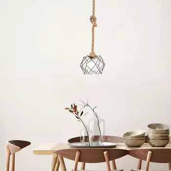 Opviq, Endustriyel- Endustriyel FLG, черный, люстра, 23 х 23 см, веревочный корпус