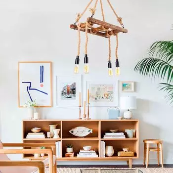 Opviq, Erebos- Эребос ШН, деревянный, люстра, 60 х 34 см, корпус деревянный