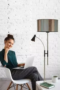 Opviq, Forza- Forza Mat Krom Lambader Silindir Renkli Abajurlu LUN, Colorful, торшеры, металлический корпус, мультиколор