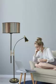 Opviq, Forza- Forza Siyah Lambader Silindir Renkli AbajurluLUN, Colorful, торшеры, металлический корпус, мультиколор