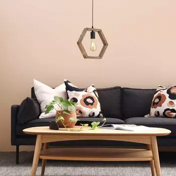 Opviq, Geometrik- Geometrik Ahap Sarkt (C)BCN, цвет орех, черный, люстра, 25 см, 100% граб