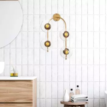 Opviq, Jewel- Jewel FLG, блестящее золото, настенные светильники, 40 x 26 см, металлический корпус