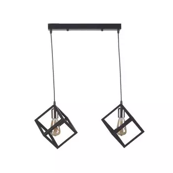 Opviq, Kare- Kare 2 Li Sral Sarkt Siyaha BakrSTL, Разноцветная люстра, 65x35 см, Металлический корпус, мультиколор