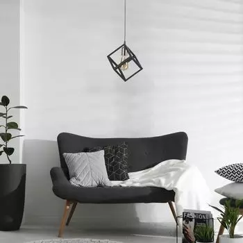 Opviq, Kare- Kare Tekli Sarkt Siyaha BakrSTL, Цветная люстра, металлический корпус, мультиколор