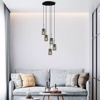 Opviq, KEMTEL- KEMTELFLG, черный, люстра, 34 x 34 x 121 см, металлический корпус