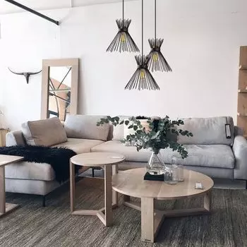 Opviq, Kirpi- Kirpi OPV, черный, люстра, 63 x 30 см, СТАЛЬНОЙ КОРПУС