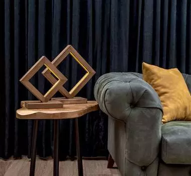 Opviq, KN06- KN06LST, коричневый, настольные лампы, 35 х 37 х 12 см, 100% ель (3 х 5 см)