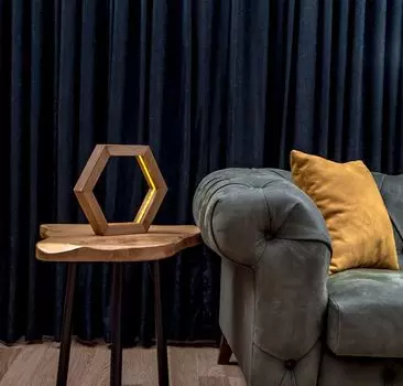 Opviq, KN07- KN07LST, коричневый, настольные лампы, 30 х 26 х 5 см, 100% ёлка (3 х 5 см)