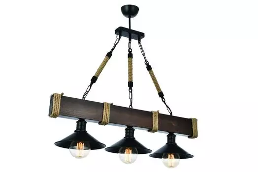 Opviq, Ktk- Ktk 3L Ceviz AvizeBCN, цвет орех, черный, люстра, 70 х 20 см, 100% граб