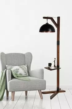 Opviq, Liza- Lizalambader ceviz Retro 3 balklLUN, Разноцветные, торшеры, деревянный корпус, мультиколор