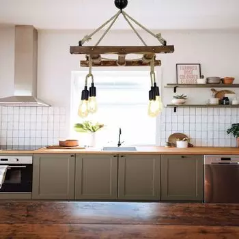 Opviq, Merdiven- Merdiven Halat 3ALD, цвет орех, люстра, 80 х 34 х 60 см, 100% массив сосны, коричневый