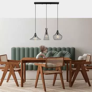 Opviq, Mezopotamya- Mezopotamya NOR, черный, люстра, 78 х 6 х 4 см, корпус металл