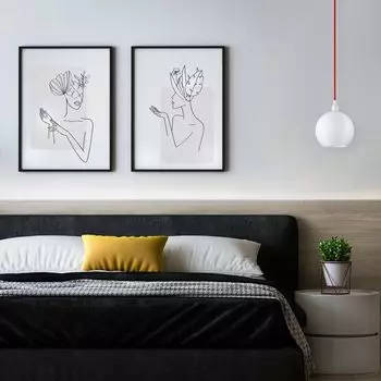 Opviq, Muzo- Muzo TTM, белый, красный, люстра, 15 х 15 см, металлический корпус