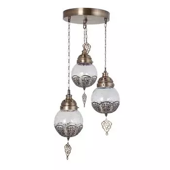 Opviq, Neptun- Neptn 3L Sarkt Tepsili Eskitme Catlak CamlLMP, золото, люстра, металлический корпус