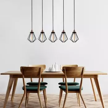 Opviq, Oylat- Oylat NOR, черный, люстра, 88 х 18 см, корпус металл