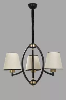 Opviq, Paul- Paul 3 l siyah avize ak hasr abajurluLUN, бежевый, люстра, металлический корпус