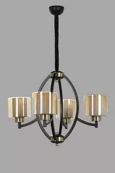 Opviq, Paul- Paul 4 l siyah avize bal camlLUN, винтаж, люстра, металлический корпус