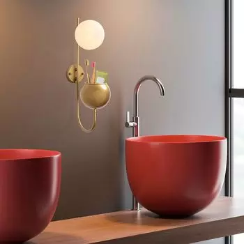 Opviq, Pot- Pot WAT, блестящий, золотой, бра, 15 х 23 х 61 см, металлический корпус