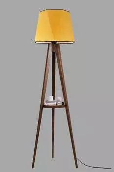Opviq, Sehbal- Sehbal штатив lampader ceviz altgen hardal abajurluLUN, горчичный, торшеры, деревянный корпус, желтый
