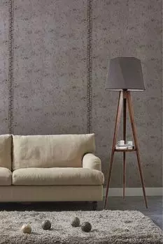 Opviq, Sehbal- Штатив Sehbal Ламбадер ceviz altgen koyu gri abajurluLUN, Темно-серый,|,Коричневый, торшеры, деревянный корпус