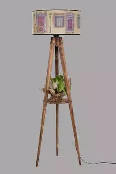 Opviq, Sehbal- Штатив Sehbal lampader yank silindir 01 abajurluLUN, Colorful, торшеры, деревянный корпус, мультиколор