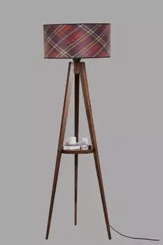 Opviq, Sehbal- Штатив Sehballambader ceviz silindir 03 abajurluLUN, Colorful, торшеры, корпус из металла и дерева, мультиколор