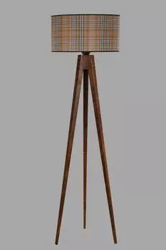 Opviq, Штатив- Штатив ceviz lambader silindir 02 abajurluLUN, Colorful, торшеры, деревянный корпус, мультиколор