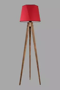 Opviq, Штатив- Штатив lampader yank altgen krmz abajurluLUN, красный, торшеры, деревянный корпус