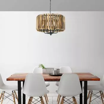 Opviq, Siesta- Siesta 6L Daire AvizeBCN, цвет орех, черный, люстра, 100% граб