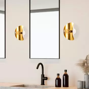 Opviq, Sivani- Sivani ABY, белый, золотой, настенные светильники, 17 х 13 см, СТАЛЬНОЙ КОРПУС