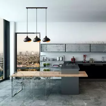 Opviq, Sivani- Sivani ABY, черный, люстра, 75 х 15 см, корпус металл