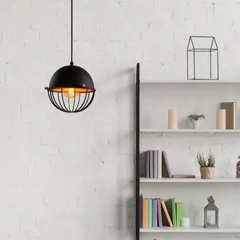 Opviq, Sivani- Sivani Tel ABY, Черный,Золотой, Люстра, Металлический корпус