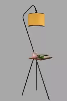 Opviq, Sofya- Sofya sehbal siyah lampader silindir hardal abajurluLUN, горчичный цвет, торшеры, металлический корпус, желтый